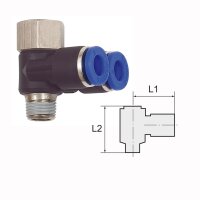 Y-Winkelsteckverschraubung drehbar mit Innengewinde und...