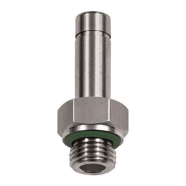 Gewinde Stecknippel Edelstahl 1.4404 Außengewinde zylindrisch mit O-Ring (FPM)