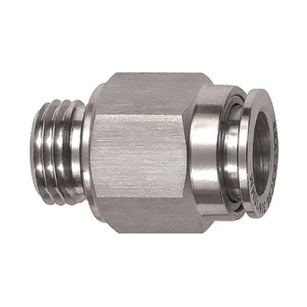 Gerade Steckverschraubung Edelstahl 1.4404 Außengewinde zylindrisch mit O-Ring und Außensechskant