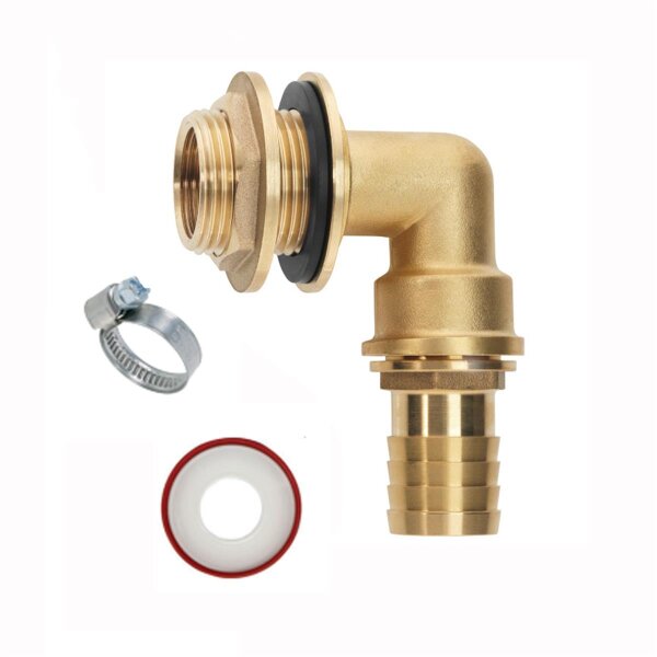 GEKA® Regentonnen-Anschluss Set Messing mit Tülle 90° Bogen