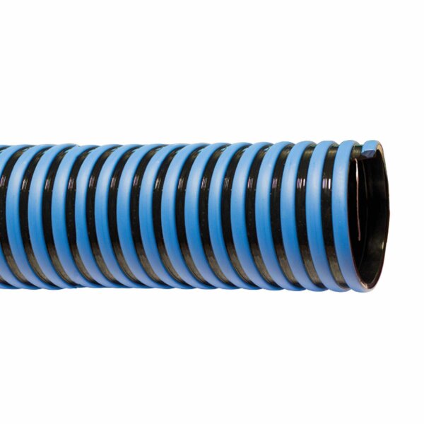 CORRUFLEX BUNA/AS flexibler PVC/NBR Saug- und Druckschlauch für Industriewasser, Gülle, Mineralöle blau/schwarz 76mm (3")