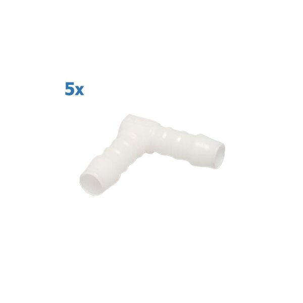 Winkel L-Stück Schlauchverbinder aus Kunststoff - POM - Pack (5 Stück)