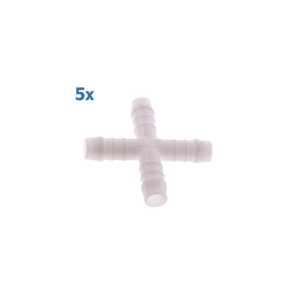 Kreuz Stück Schlauchverbinder aus Kunststoff - POM Pack (5 Stück)